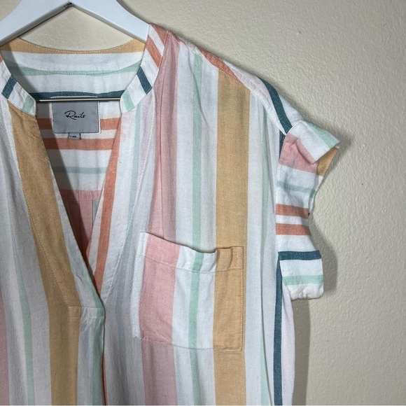 Rails Womens Suri Melon Stripe Rayon Linen Blend Midi Dress Size XS Multicolor - Picture 4 of 10